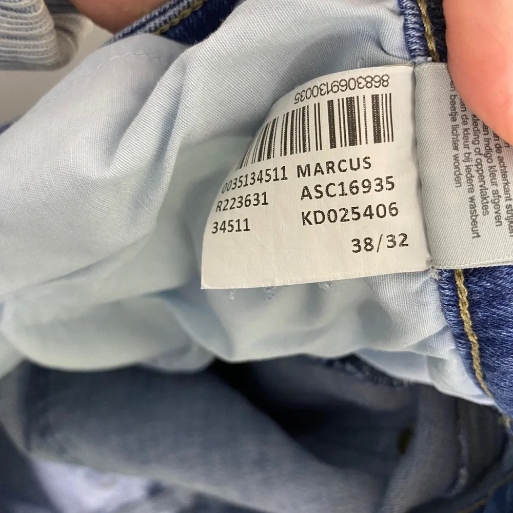 Mavi‎ Jeans Marcus Slim Straight Leg Blue Denim Jeans Mens 38x32 Organic Cotton